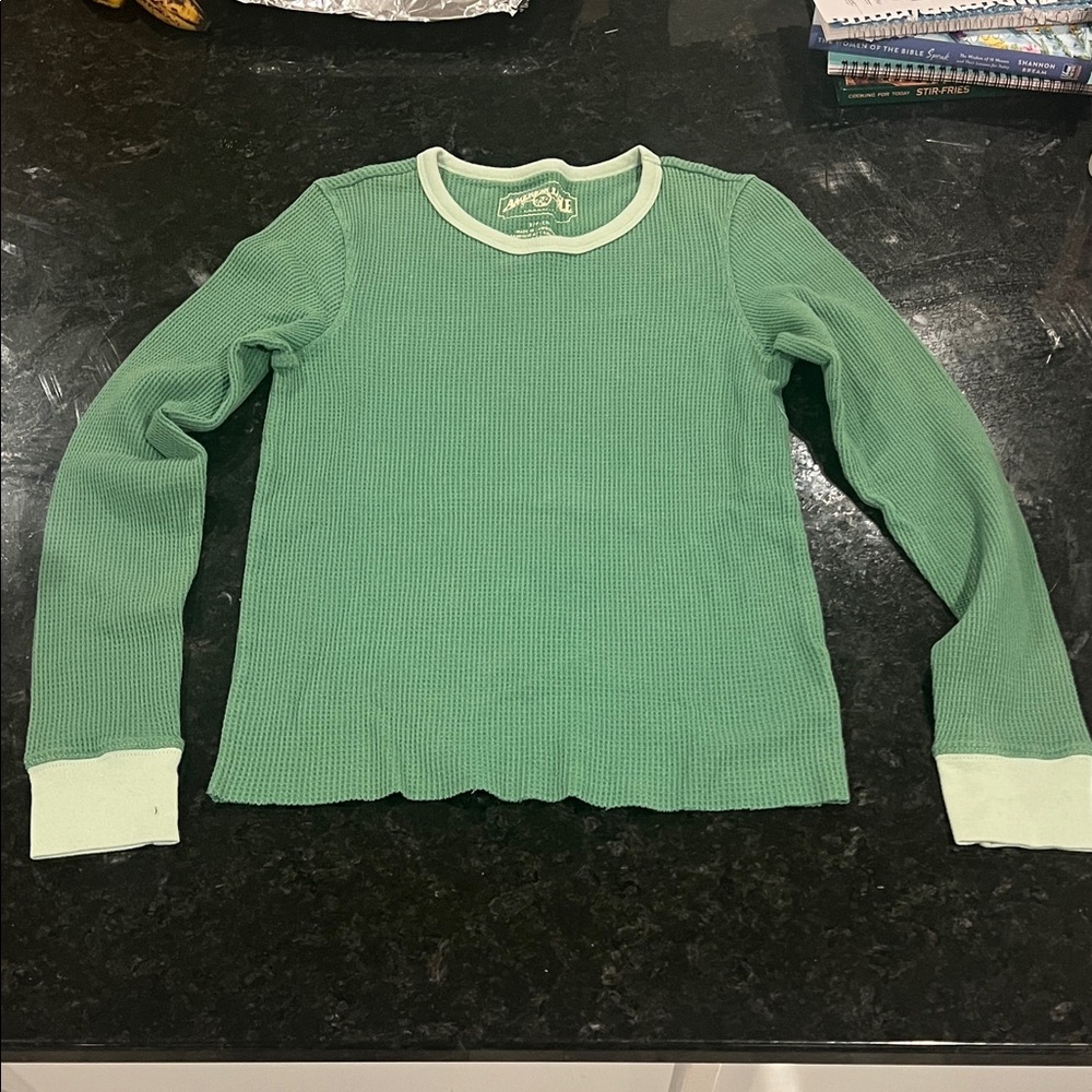 American Eagle Outfitters Green Crew Neck Sweater